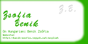 zsofia benik business card